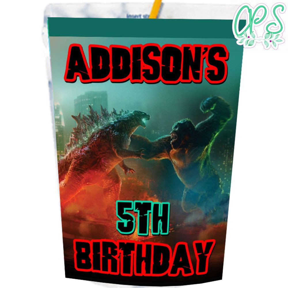 Godzilla and Kong Capri Sun Labels Digital File Printable ...