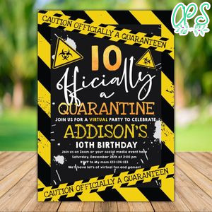 Printable Officially A Quaranteen Birthday Invitation Instant Download