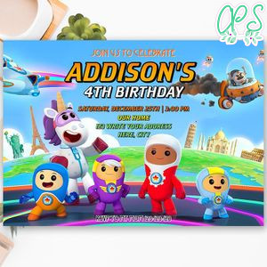 Printable Go Jetters Birthday Party Invitation Instant Download