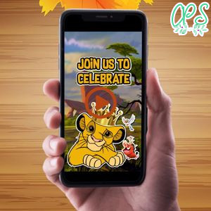Lion King Video Invitation Digital Template Customizable Instant Download
