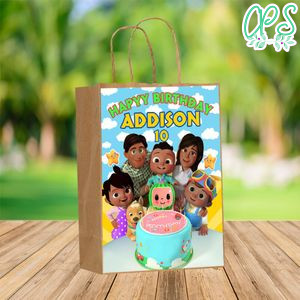 Custom Cocomelon African American Gift bag Label to print at home Instant Download