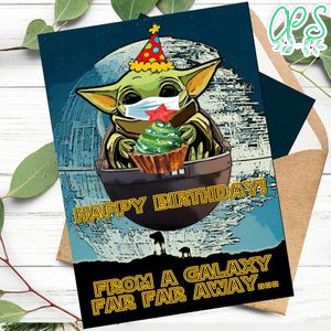 Baby Yoda Happy Birthday Card