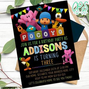 Editable Pocoyo Party Invitation Instant Download