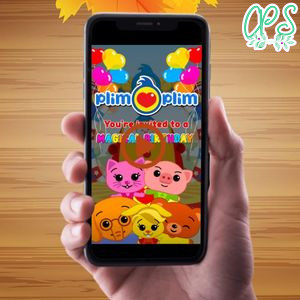 Plim plim Video Invitation Digital Template Customizable Instant Download