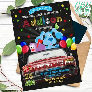Blues Clues Drive By Birthday Parade Invitation Printable Instant Download