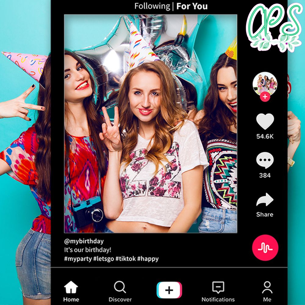 Printable Tik Tok Party Photo Booth Frame Instant Download