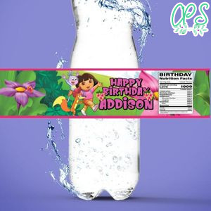 Dora Water Bottle Label Template to Print at Home Instant Download