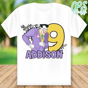 Customizable Joker Birthday Iron On Transfer Tshirt Instant Download