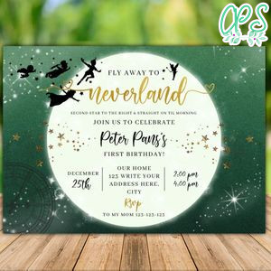 Printable Neverland Peter Pan Invitation Instant Download