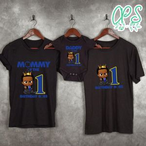 African American Boss Baby Family Matching First Birthday Shirts