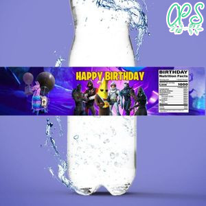 Video Game Birthday Water Bottle Label Template to Print at Home Instant Download