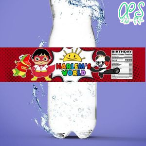 Ryan's World Water Bottle Label Template to Print at Home Instant Download