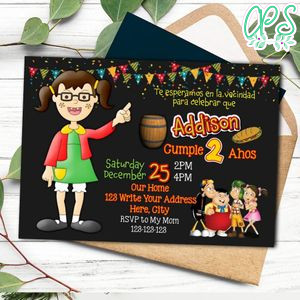 Chilindrina El Chavo Del Ocho Invitation Template to Print at Home Instant Download