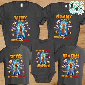Dragon Ball Goku family birthday party shirts