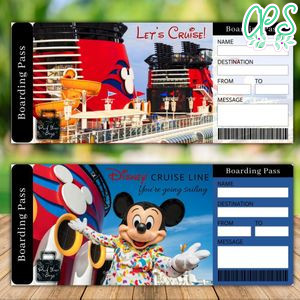 Editable DISNEY CRUISE Surprise Trip Tickets Instant Download