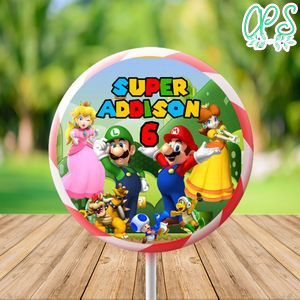 Super Mario Lollipop Labels Digital File Printable Instant Download