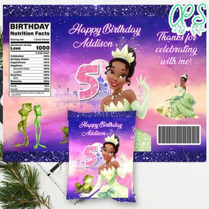 Princess Tiana Chip Bag Digital File Printable Instant Download