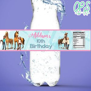 Spirit Riding Free Water Bottle Label Template to Print at Home Instant Download