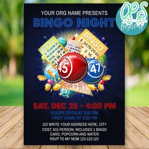 Printable Bingo Night Poster Instant Download
