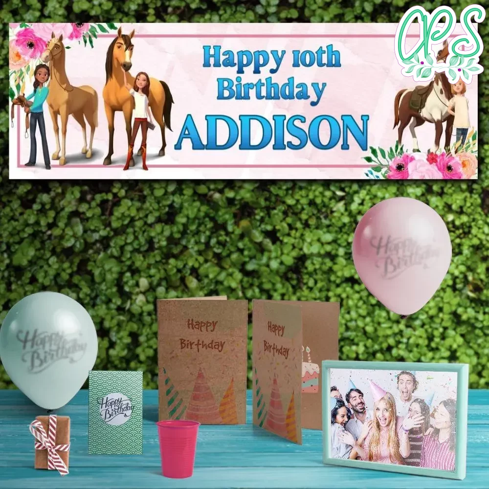 Spirit Riding Free Birthday Banner Printable Instant Download ...