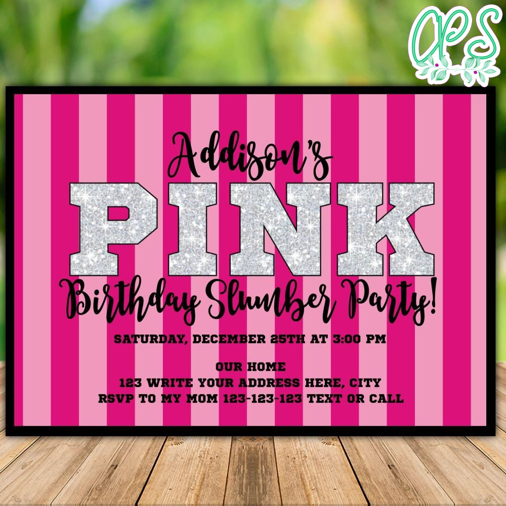Printable Victoria Secret Birthday Invitation Instant Download 