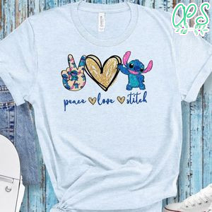 Peace Love Stitch Cute Gift T-Shirt