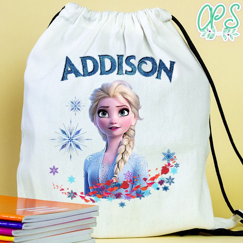 Personalised Frozen Elsa Drawstring Bag