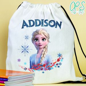 Personalised Frozen Elsa Drawstring Bag