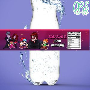 Friday night funkin Water Bottle Label Template to Print at Home Instant Download