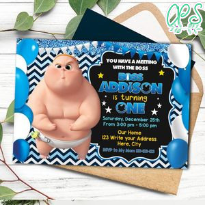 Boss Baby Jimbo Birthday Invitation Template to Print at Home Instant Download