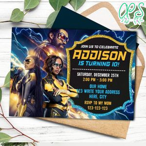 Black lightning Invitation Customizable Template Instant Download