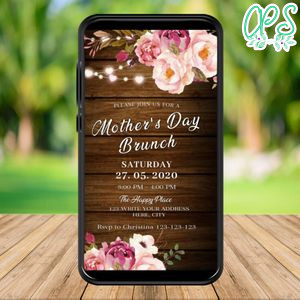 Mobile Mother’s Day Brunch Electronic Invite Invitation Instant Download