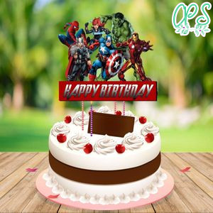Superhero Avengers Birthday Cake Topper Template Printable Instant Download