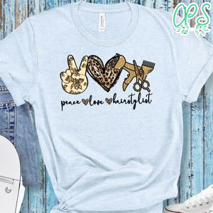 Peace love Hairstylist Cheetah PNG file template