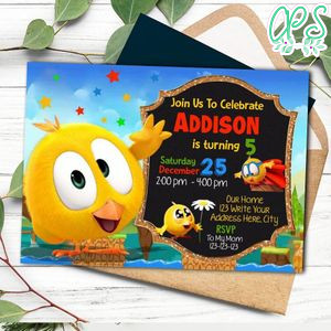 Pollito Chicky Invitation Template to Print at Home Instant Download