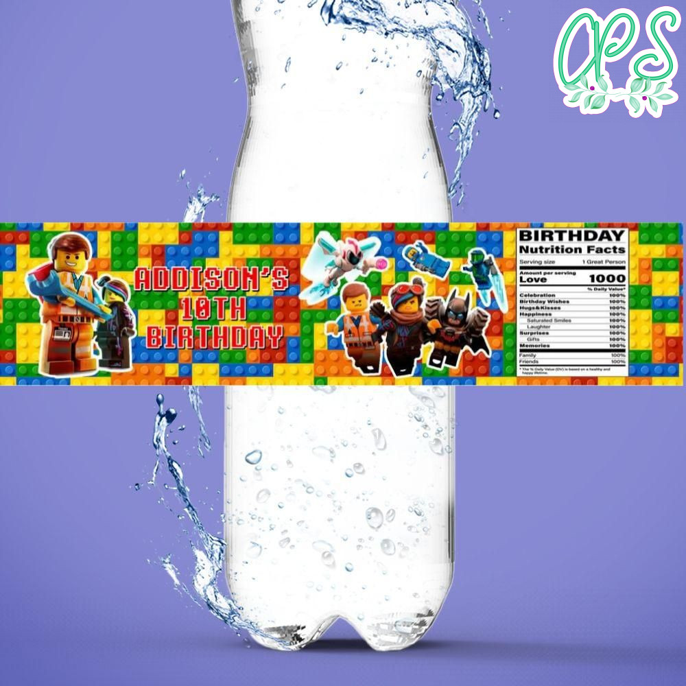 Legoland Lego Movie Emmet Water Bottle Label Template DIY