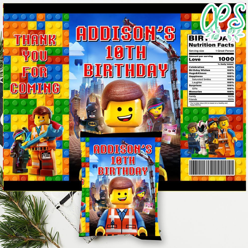 Legoland Lego Movie Emmet Chip Bag Digital File Printable DIY CustomPartyShirts Studio
