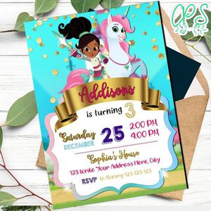 Editable Nella Princess Knight Invitation Instant Download
