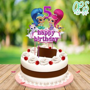 Shimmer and Shine Birthday Cake Topper Template Printable Instant Download
