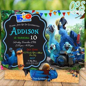 Printable Rio Birthday Invitation Instant Download