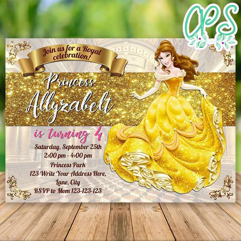 Beauty and the Beast Invitation and Thank You Card Printable