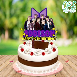 BTS Birthday Cake Topper Template Printable Instant Download