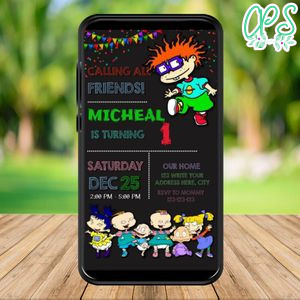 Mobile Rugrats Birthday Electronic Invite Invitation Instant Download