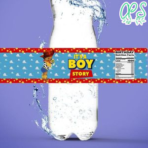 It's a Boy Toy Story Water Bottle Label Template to Print at Home Instant Download