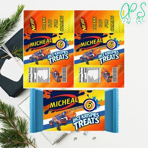 Nerf Gun Rice Krispie Treat Digital File Printable Instant Download