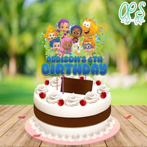 Printable Bubble Guppies Birthday Cake Topper Template Instant Download