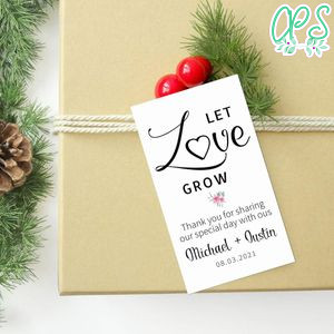 Let Love Grow Wedding Favor Tag Template
