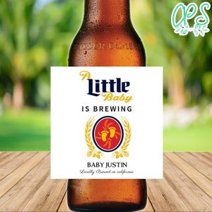Miller Light Baby Announcement Beer Label Customizable Template Instant Download