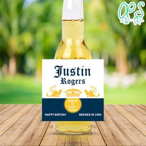 Corona Extra Birthday Beer Label Customizable Template Instant Download