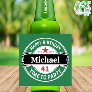 Heinenken Birthday Beer Label Customizable Template Instant Download
